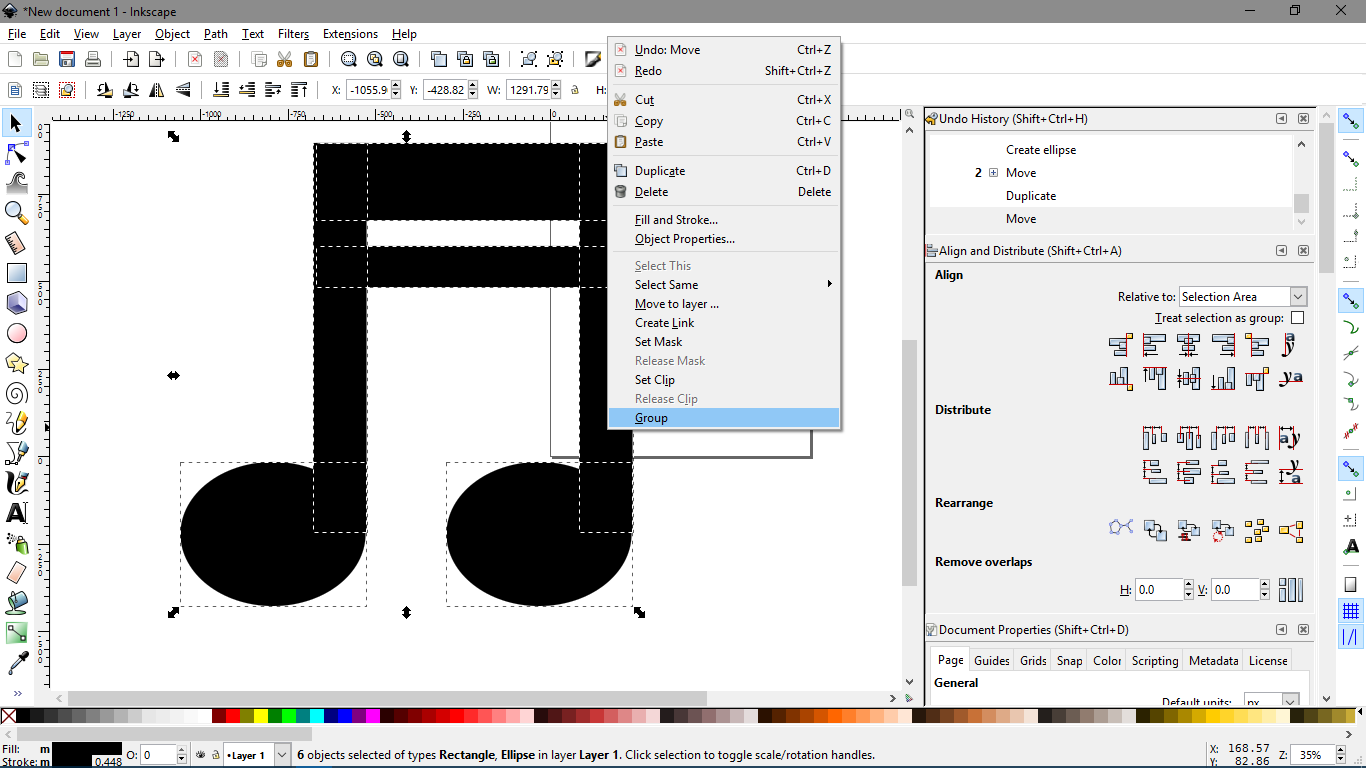 Inkscape рисунок поэтапно
